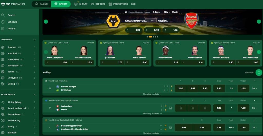 50 crowns sportsbook